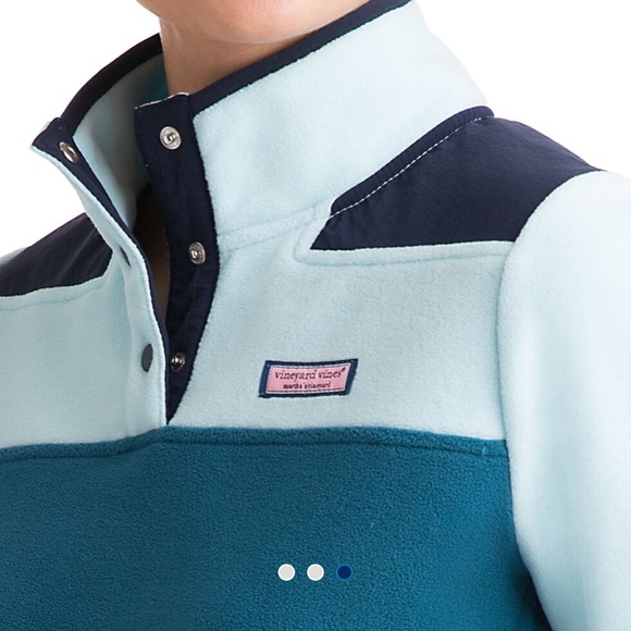 Vineyard Vines Color Block Fleece Snap Shep Shirt Pullover sweatshirt Large - Picture 5 of 9